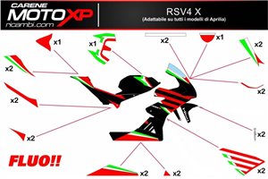Kit de pegatinas compatible con Aprilia RSV4 2009 - 2014 - MXPKAD11900
