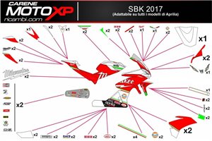 Sticker set compatible with Aprilia RSV4 2009 - 2014 - MXPKAD8036