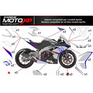 Kit adesivi compatibile con Aprilia RSV4 2009 - 2014 - MXPKAD8024