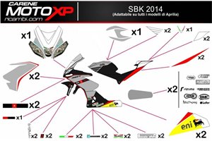 Kit Autocollants compatible avec Aprilia RSV4 2009 - 2014 - MXPKAD8022