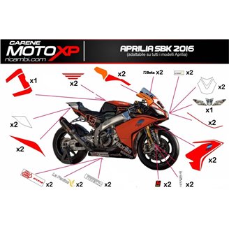 Sticker set compatible with Aprilia RSV4 2009 - 2014 - MXPKAD8021