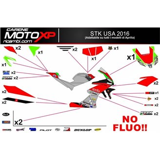 Sticker set compatible with Aprilia RSV4 2009 - 2014 - MXPKAD8019
