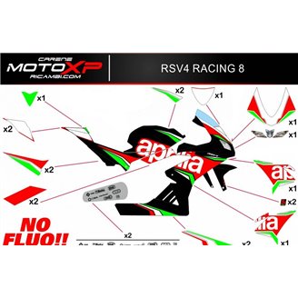 Kit Autocollants compatible avec Aprilia RSV4 2015 - 2020 - MXPKAD12782