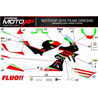 Kit Autocollants compatible avec Aprilia RSV4 2015 - 2020 - MXPKAD12750