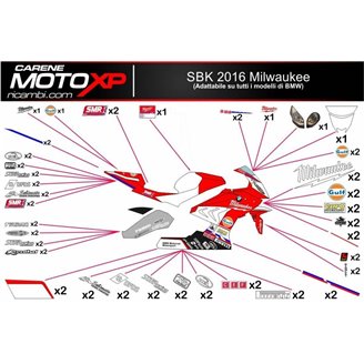 Kit Autocollants compatible avec Bmw S 1000RR 2015 - 2018 - MXPKAD8013