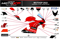 Kit Autocollants compatible avec Ducati Panigale V4 V4S V4R 2019 - 2022 - MXPKAD12944