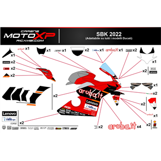 Kit de pegatinas compatible con Ducati Panigale V4 V4S V4R 2019 - 2022 - MXPKAD14735