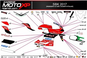 Kit de pegatinas compatible con Ducati 748 916 996 998 - MXPKAD5791
