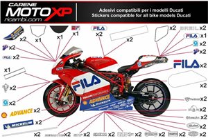Sticker set compatible with Ducati 848 1098 1198 - MXPKAD8499