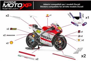 Sticker set compatible with Ducati 848 1098 1198 - MXPKAD8474