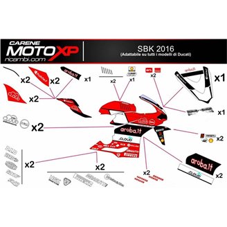 Kit de pegatinas compatible con Ducati 899 1199 Panigale - MXPKAD8547