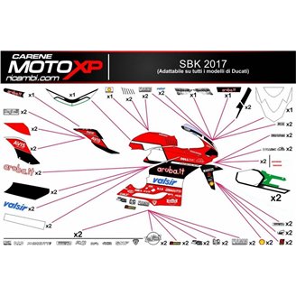 Kit Autocollants compatible avec Ducati 899 1199 Panigale - MXPKAD8552
