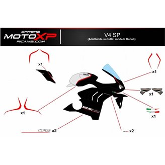 Kit Autocollants compatible avec Ducati 899 1199 Panigale - MXPKAD13182