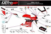 Kit Autocollants compatible avec Ducati 959 1299 Panigale - MXPKAD13183