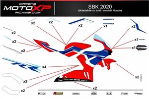 Kit Autocollants compatible avec Honda Cbr 1000 RR 2020 - 2022 - MXPKAD13334