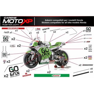 Sticker set compatible with Honda Cbr 1000 RR 2008 - 2011 - MXPKAD9320