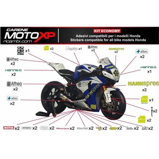 Kit adesivi compatibile con Honda Cbr 600 RR 2013 - 2019 - MXPKAD9095