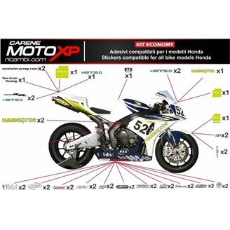 Kit Autocollants compatible avec Honda Cbr 600 RR 2007 - 2008 - MXPKAD8981