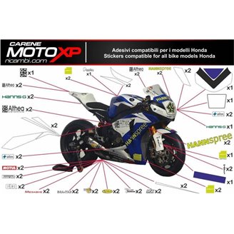 Sticker set compatible with Honda Cbr 600 F 2012 - 2017 - MXPKAD8812