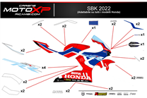 Kit Autocollants compatible avec Honda Cbr 600 F 2001 - 2006 - MXPKAD8764