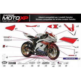 Kit Autocollants compatible avec Yamaha R1 2020 - 2022 - MXPKAD12592