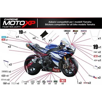 Kit Autocollants compatible avec Yamaha R1 2020 - 2022 - MXPKAD12575