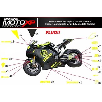 Kit Autocollants compatible avec Yamaha R1 2009 - 2014 - MXPKAD11221