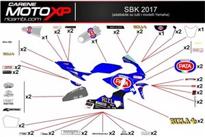 Kit Autocollants compatible avec Yamaha R1 2009 - 2014 - MXPKAD11212