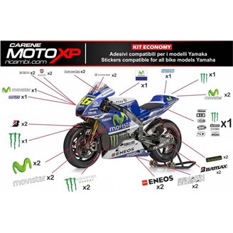 Kit Autocollants compatible avec Yamaha R1 2007 - 2008 - MXPKAD11170