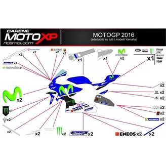 Kit de pegatinas compatible con Yamaha R6 2017 - 2022 - MXPKAD11388