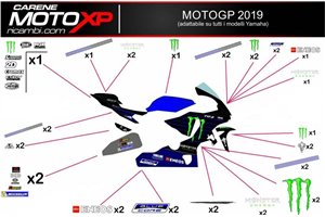 Kit de pegatinas compatible con Yamaha R6 2017 - 2022 - MXPKAD11395