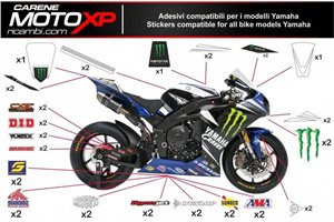 Sticker set compatible with Yamaha R6 1999 - 2002 - MXPKAD10726