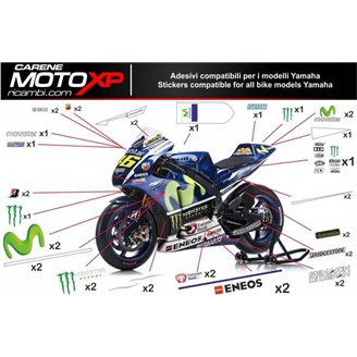 Kit adesivi compatibile con Yamaha R3 2015 - 2018 - MXPKAD5518