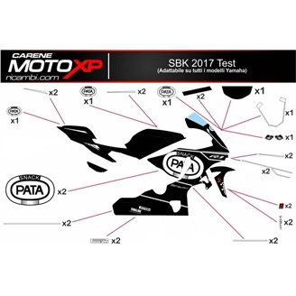 Kit Autocollants compatible avec Yamaha R3 2015 - 2018 - MXPKAD7309