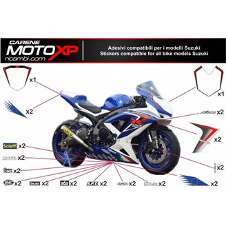 Sticker set compatible with Suzuki Gsxr 1000 2017 - 2022 - MXPKAD10472