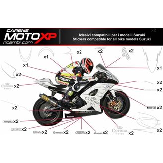 Kit Autocollants compatible avec Suzuki Gsxr 1000 2009 - 2016 - MXPKAD10416