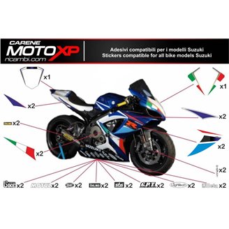 Sticker set compatible with Suzuki Gsxr 1000 2007 - 2008 - MXPKAD10387