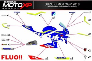 Kit Autocollants compatible avec Suzuki Gsxr 600/750 2008 - 2010 - MXPKAD10199