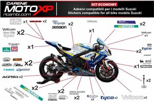Kit Autocollants compatible avec Suzuki Gsxr 600/750 2001 - 2003 - MXPKAD5862
