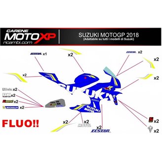 Aufkleber Satz kompatibel mit Suzuki Gsxr 600/750 2001 - 2003 - MXPKAD6051