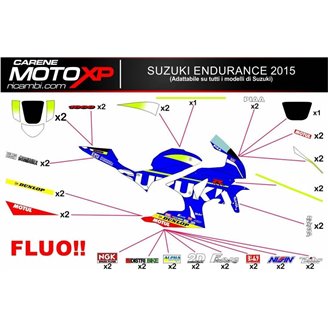 Kit adesivi compatibile con Suzuki Gsxr 600/750 2004 - 2005 - MXPKAD10083