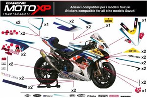 Kit adesivi compatibile con Suzuki Gsxr 600/750 2004 - 2005 - MXPKAD10102