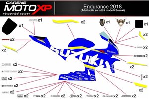 Kit de pegatinas compatible con Suzuki Gsxr 600/750 2004 - 2005 - MXPKAD12110