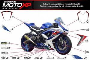 Kit adesivi compatibile con Suzuki Gsxr 600/750 2011 - 2019 - MXPKAD10220