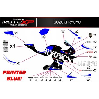 Kit Autocollants compatible avec Suzuki Gsxr 600/750 2011 - 2019 - MXPKAD10245