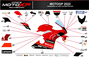 Kit Autocollants compatible avec Ducati Panigale V4 V4S V4R 2019 - 2022 - MXPKAD12944