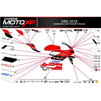 Kit Autocollants compatible avec Ducati 899 1199 Panigale - MXPKAD11911