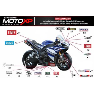 Kit Autocollants compatible avec Yamaha R1 1998 - 1999 - MXPKAD10961