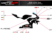 Kit adesivi compatibile con Honda Cbr 600 RR 2009 - 2012 - MXPKAD9029