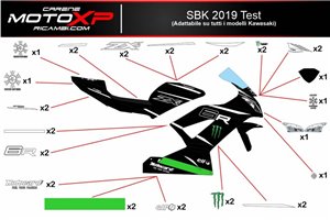 Kit de pegatinas compatible con Kawasaki Zx6R 2007 - 2008 - MXPKAD11871